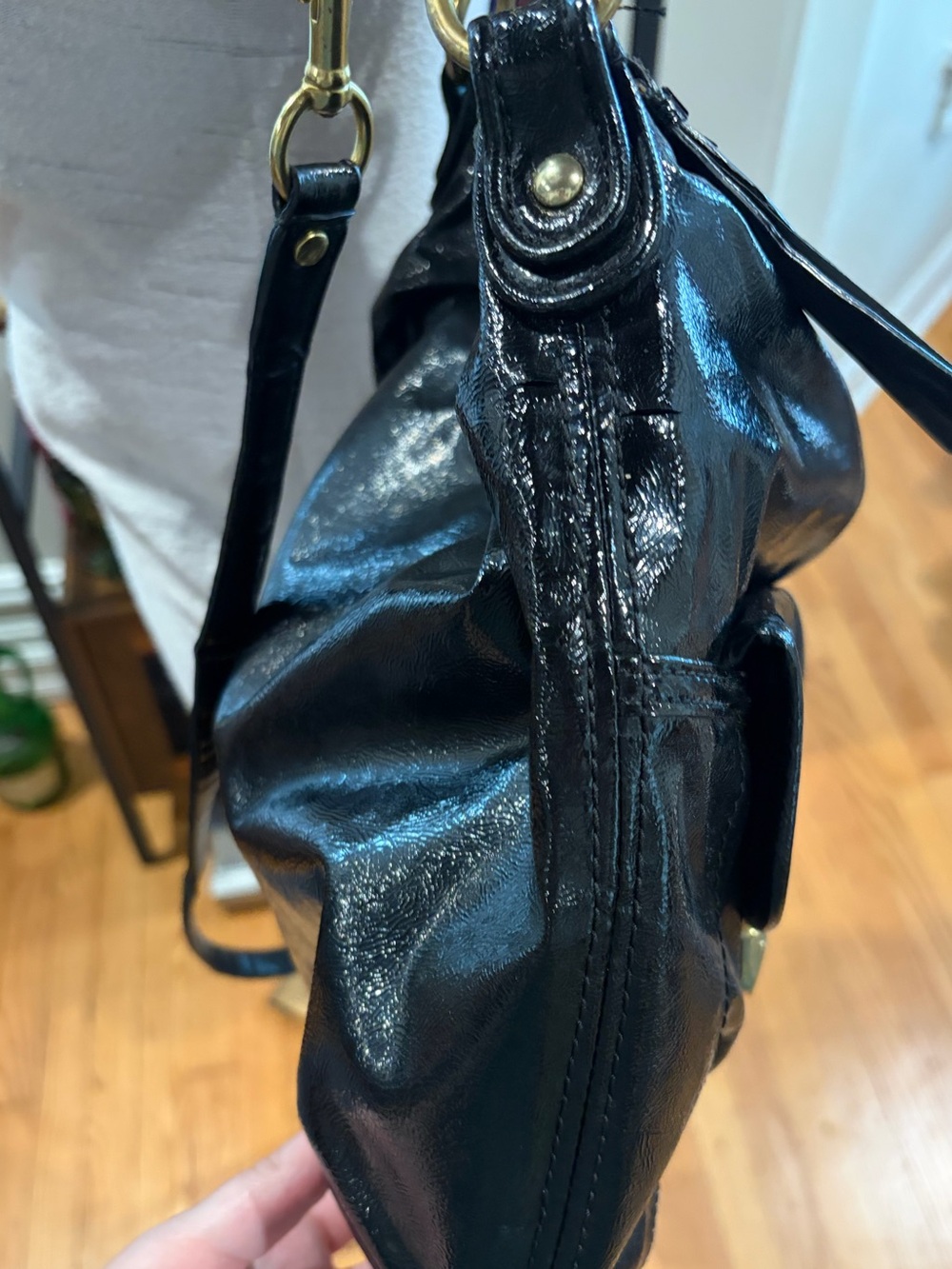 Black Coach Daisy Hobo Bag with Double Pockets - F23401 - Picture 9 of 11